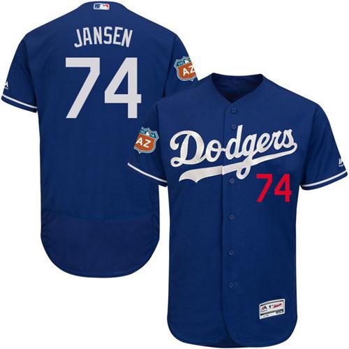 Dodgers #74 Kenley Jansen Blue Flexbase Authentic Collection Stitched MLB Jersey